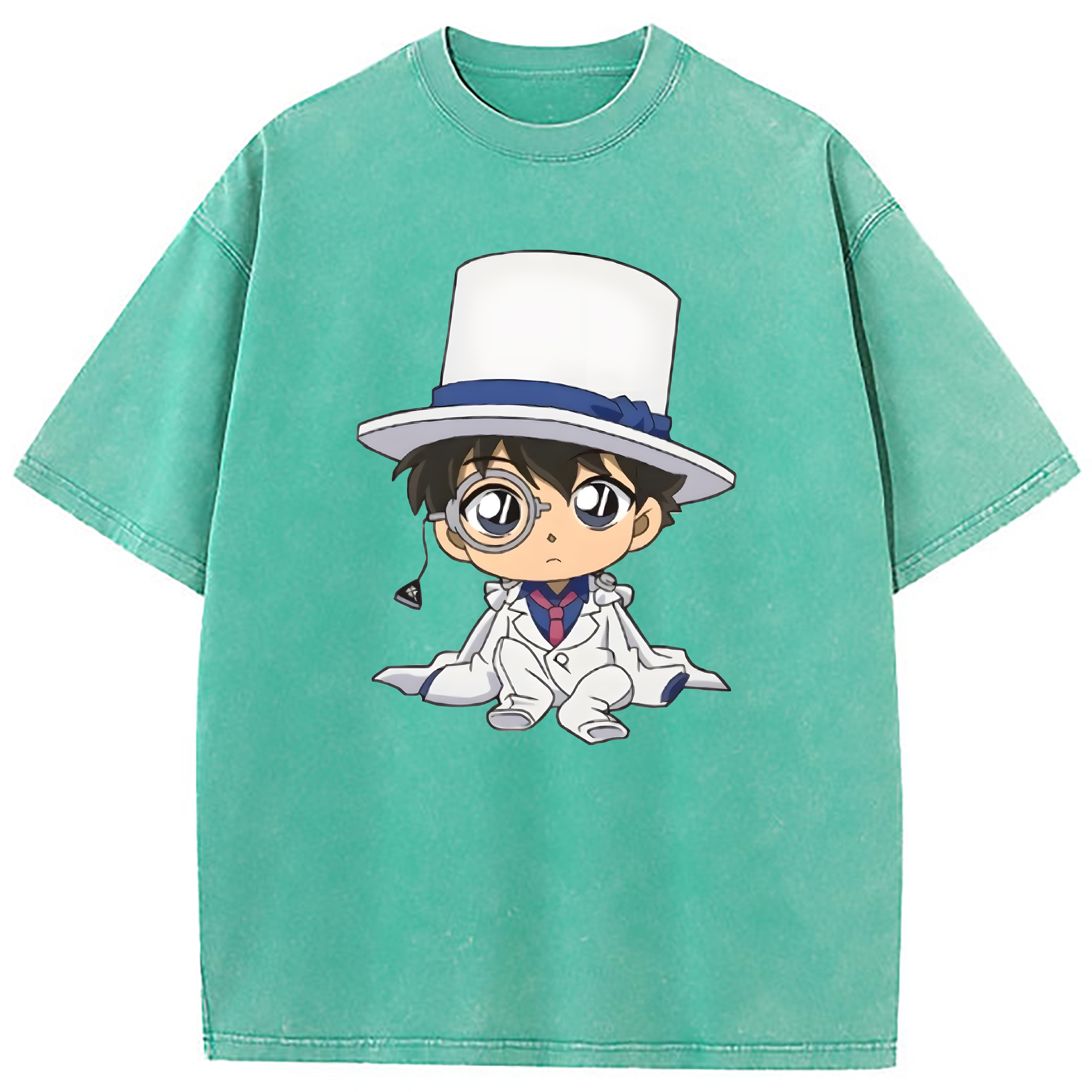 （画像用） 名探偵コナン くろば かいと Detective Conan Kuroba Kaito 綿100% ヴィンテージ風 半袖Tシャツ（フロントプリント）